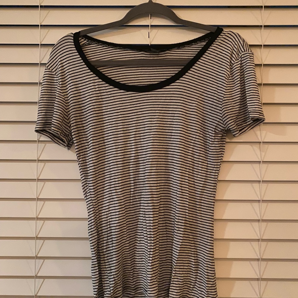 Classic Black and White Striped Women's Tee